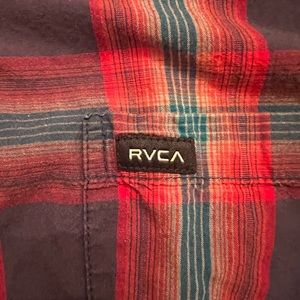 RVCA Young Mens Plaid button up shirt